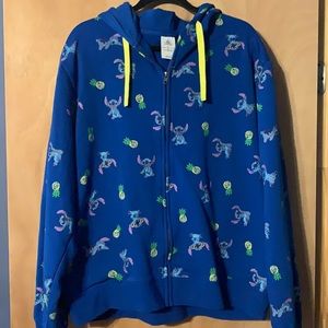 Disney Stitch zip up hoodie size XL